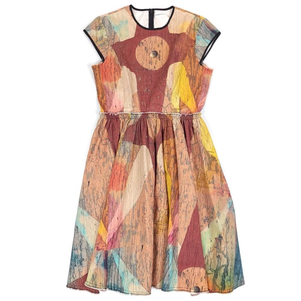 MAKING THE CUT Carnival Crew Neck Knee Length Fit and Flare Dress Womens Small